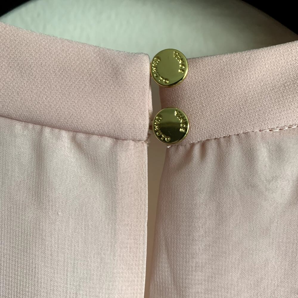 Vince Camuto Laguna Pink Ruffle Crepe Shift Dress Size 8 Bridal Graduation Party - Picture 6 of 10